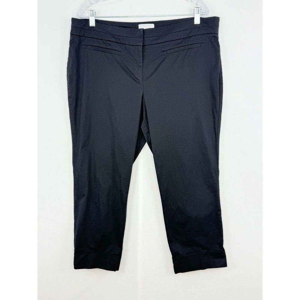 New York & Company Stretch Black Mid Rise Capri Pants Size 16 Flat Front